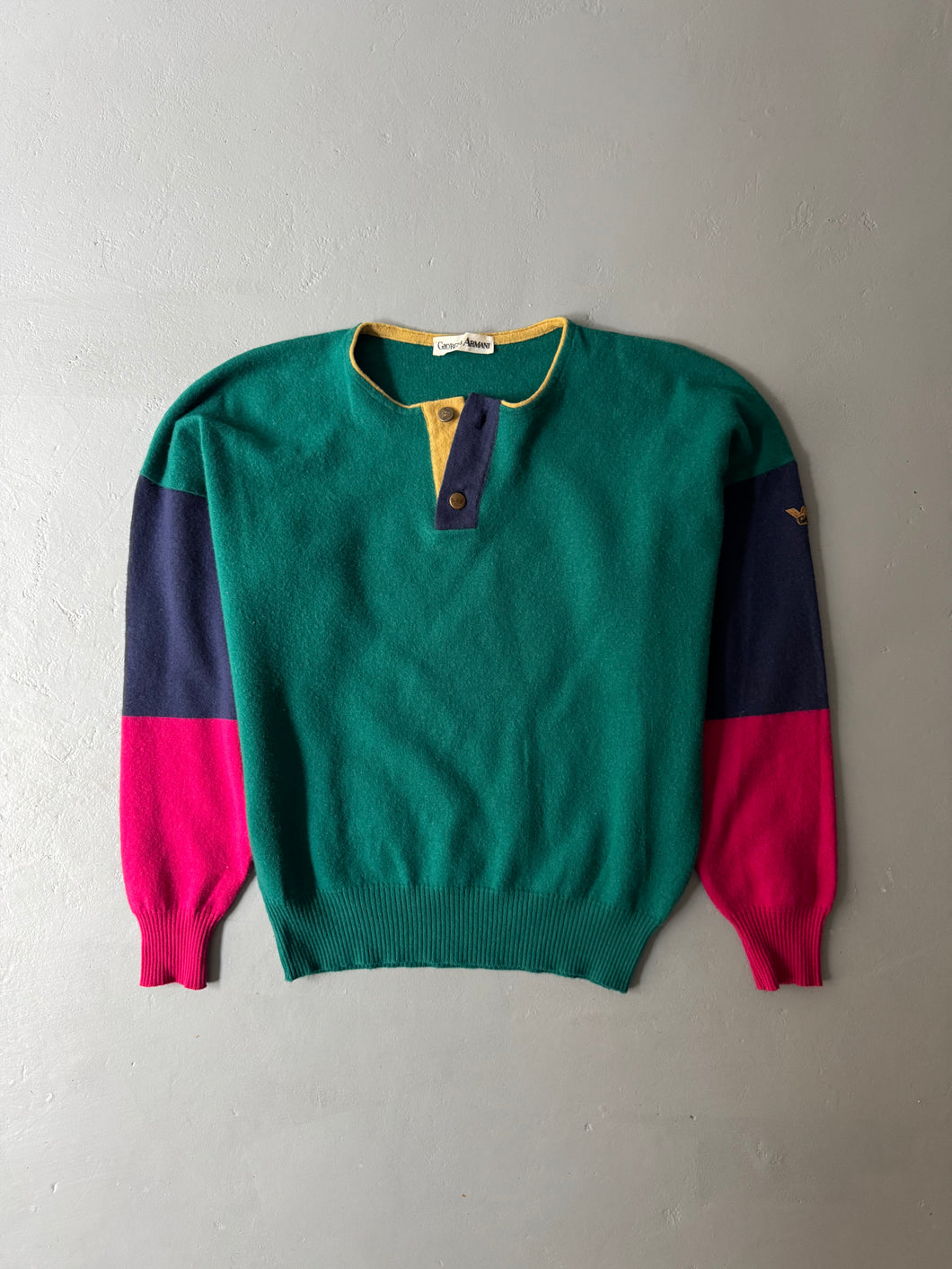1980s Giorgio Armani wool jumper multi color
