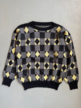 Load image into Gallery viewer, 1980s Giorgio Armani geometric jumper black / yellow
