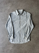 Load image into Gallery viewer, 1980s Giorgio Armani Shirt gray/ blue stripped
