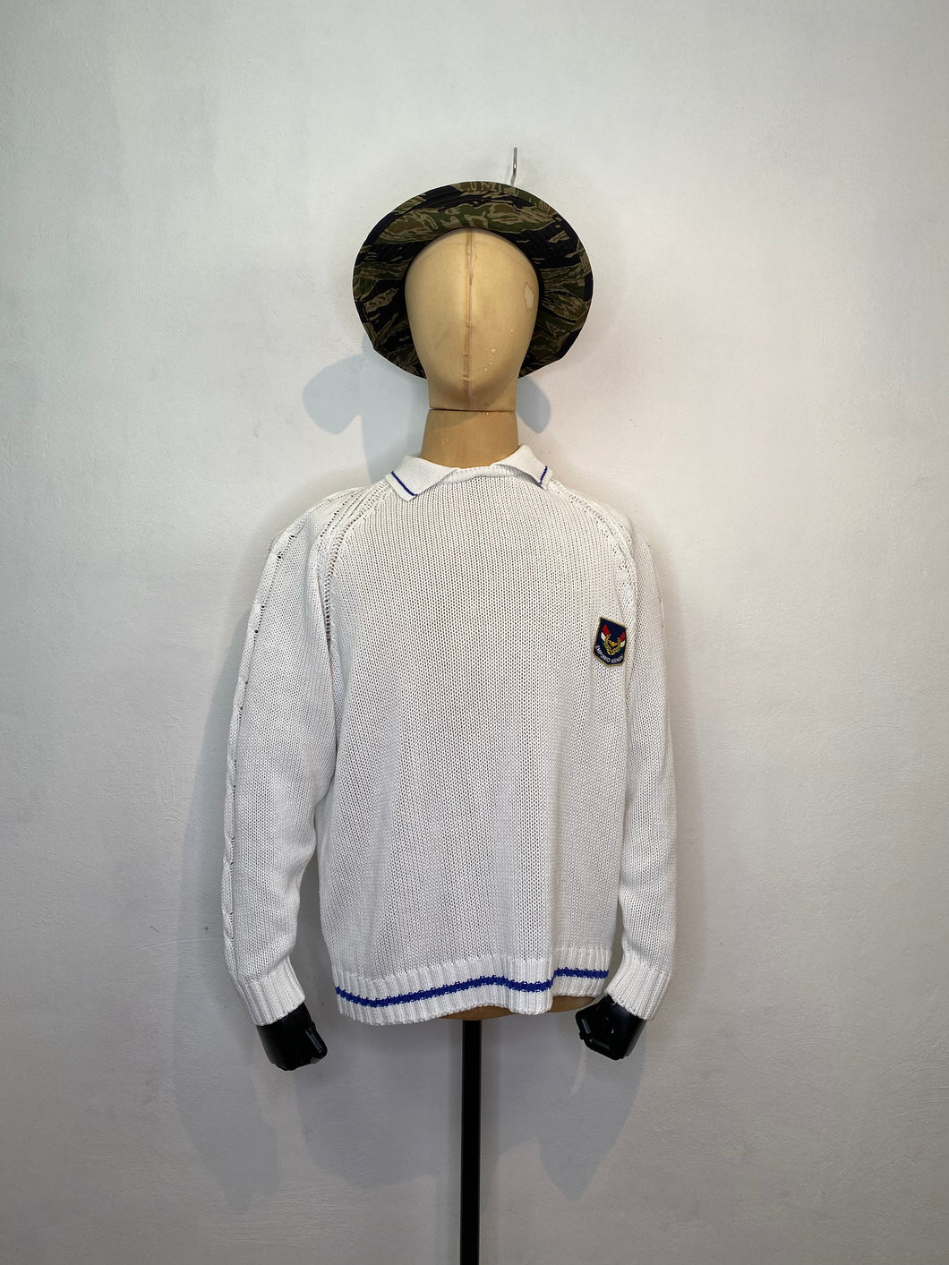 1980s Emporio Armani jumper collar white