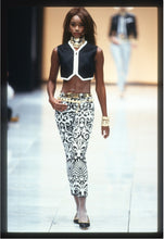 Load image into Gallery viewer, 1992 Gianni Versace jeans black white baroque print
