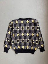 Load image into Gallery viewer, 1980s Giorgio Armani yellow black diamond jumper
