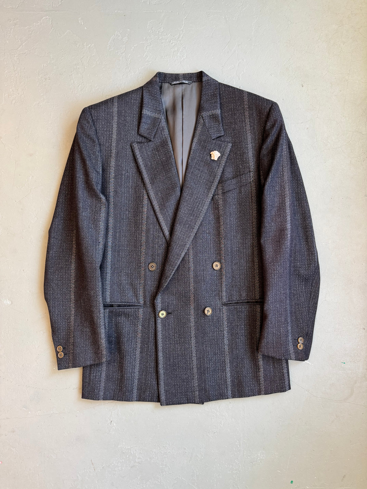 Gianni Versace striped db blazer 1980s