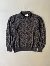 Load image into Gallery viewer, 1980s EA camp collar jumper blue / silver
