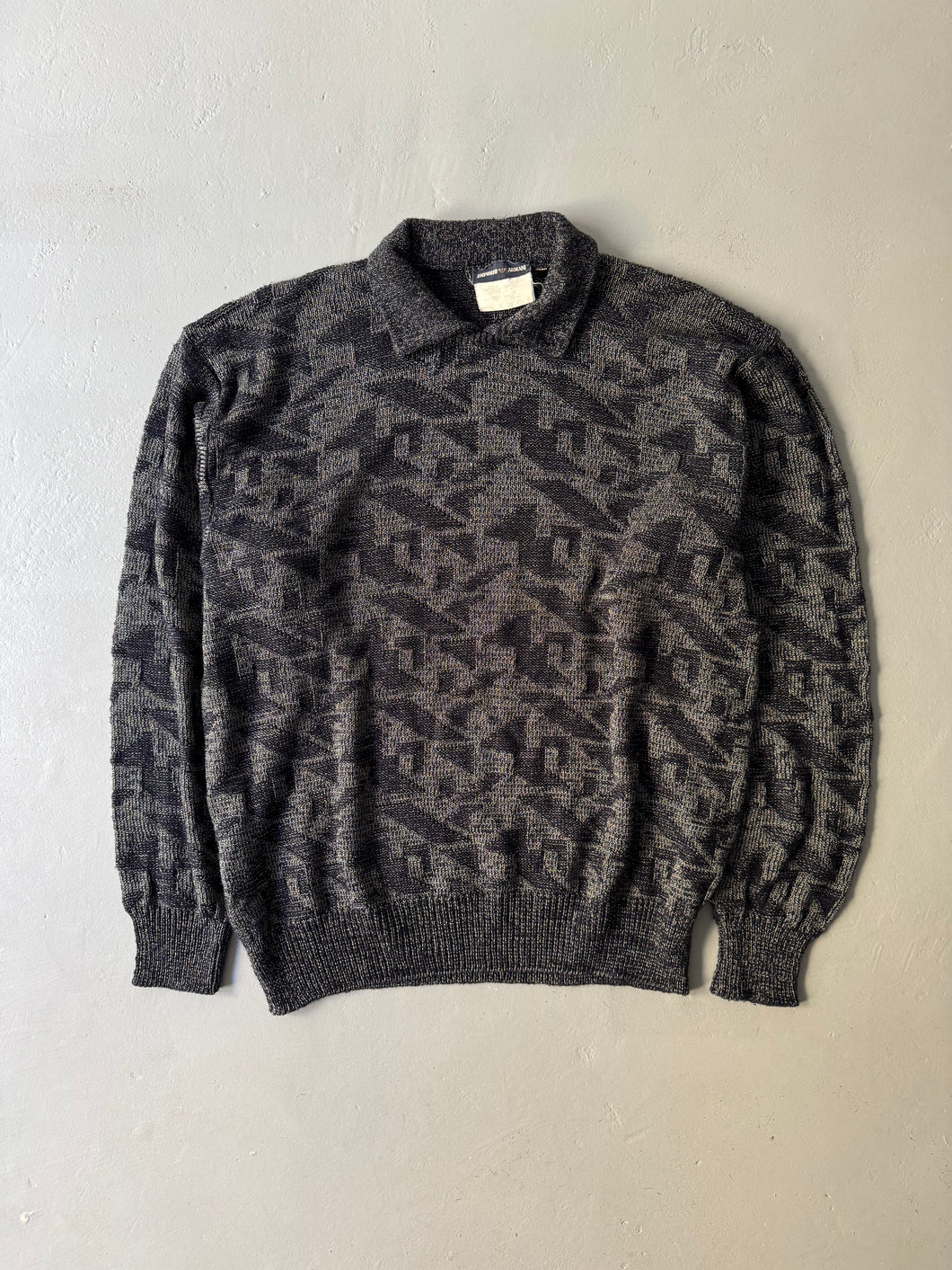 1980s EA camp collar jumper blue / silver