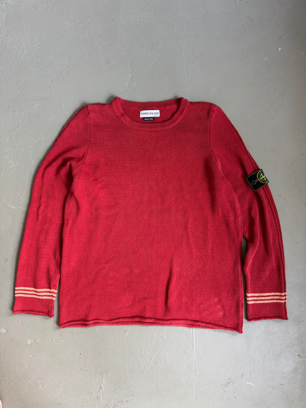1990s Stone Island cotton jumper red