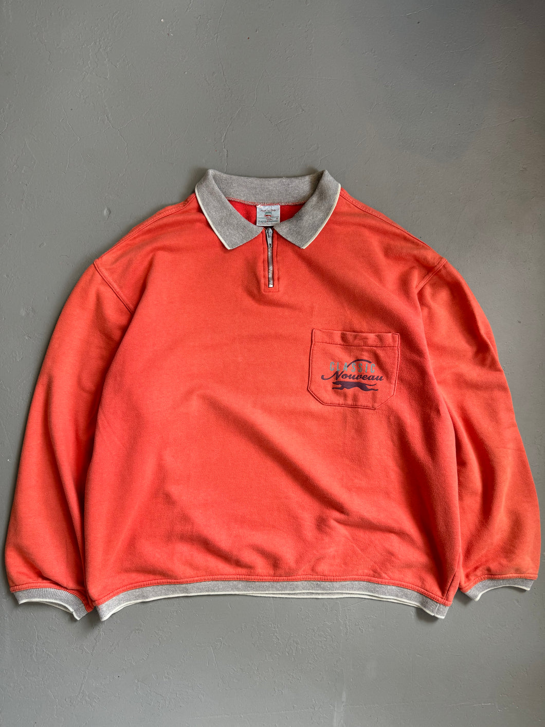 1980s Classic Nouveau zip sweater