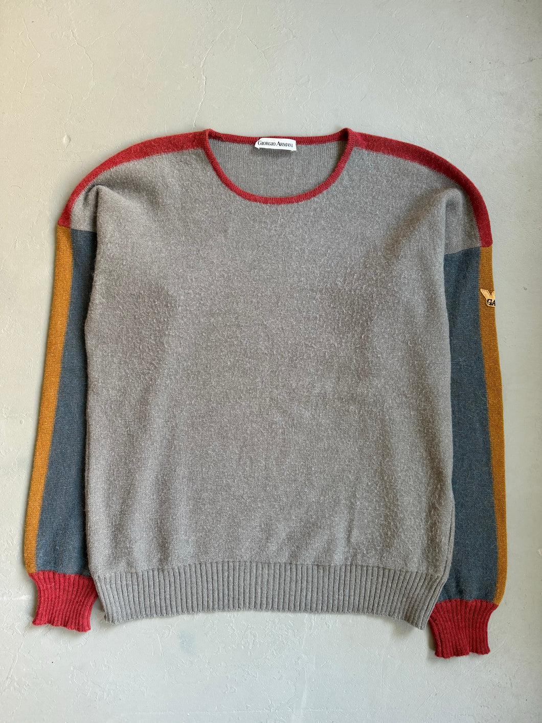 1980s Giorgio Armani jumper gray / Bordeaux