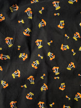 Load image into Gallery viewer, 1970s mushroom print silkscreen handmade black
