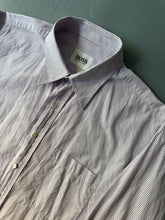 Load image into Gallery viewer, 1980s Hugo Boss stripped shirt white / purple
