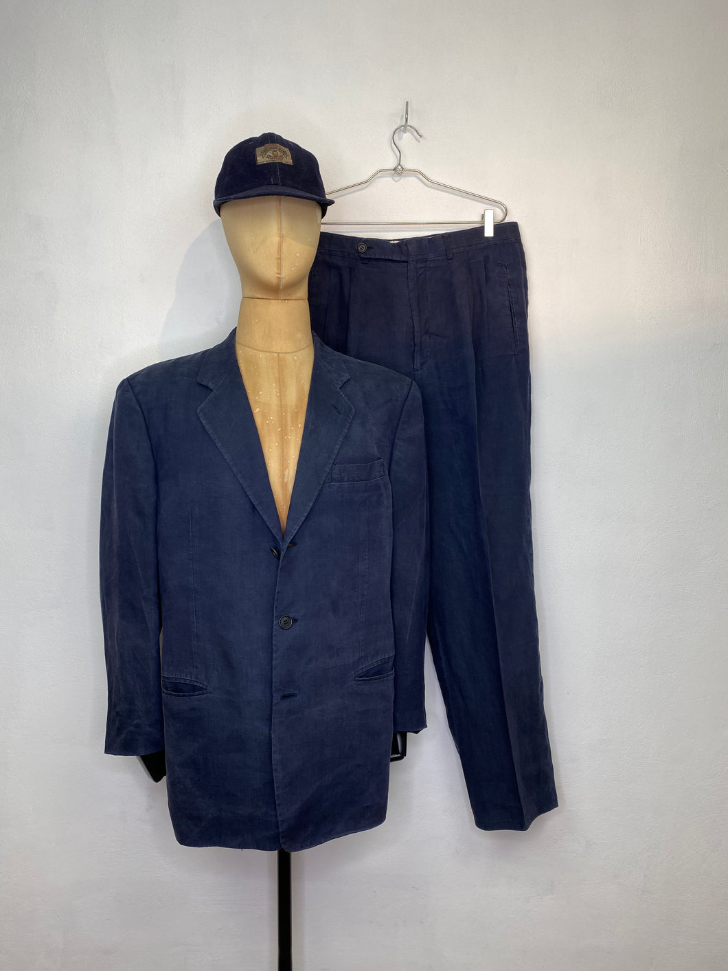 1995 Giorgio Armani linen suit blue