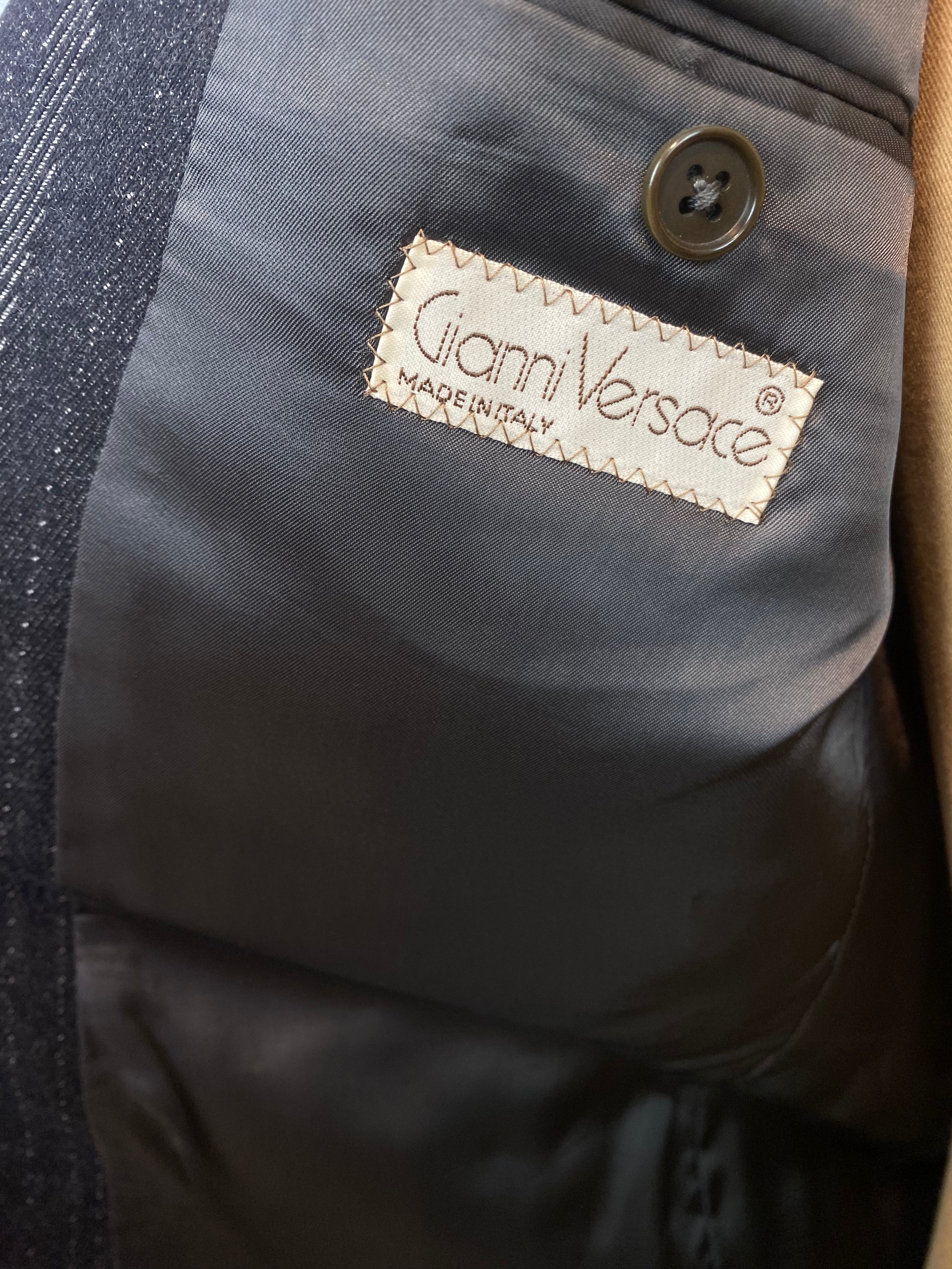 Gianni Versace striped db blazer 1980s