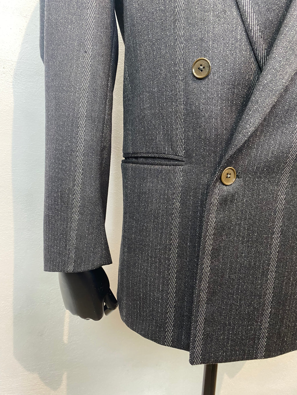 Gianni Versace striped db blazer 1980s