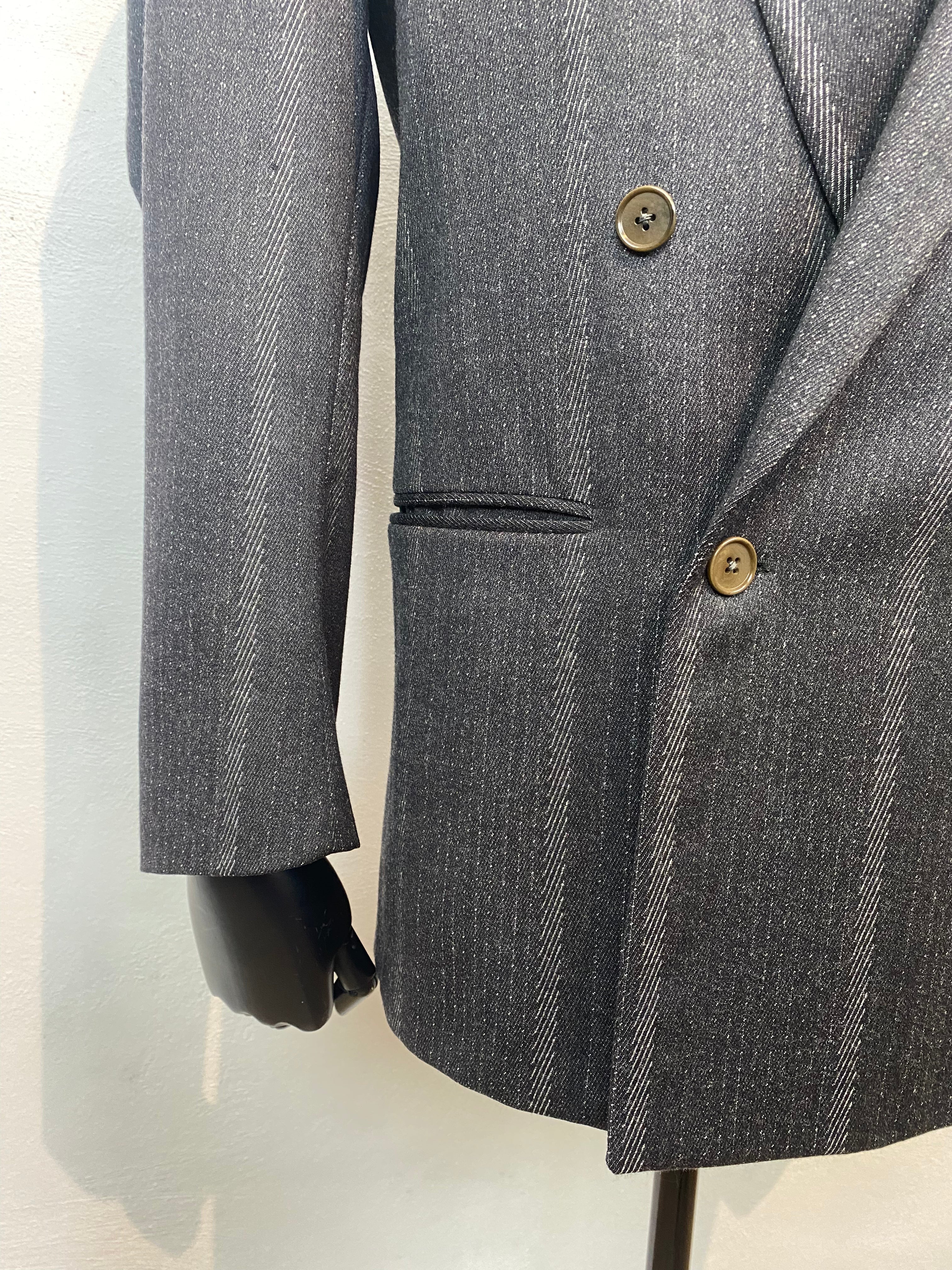 Gianni Versace striped db blazer 1980s