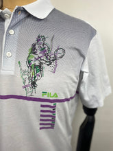 Load image into Gallery viewer, 1990s Fila polo white purple
