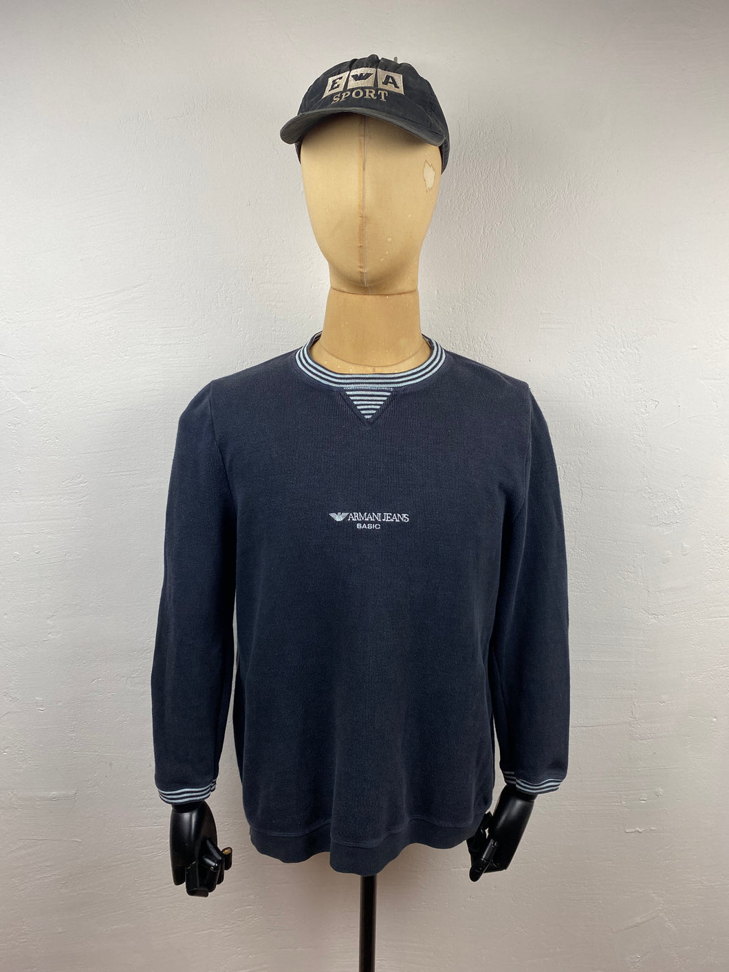 1980s AJ basic sweater Navi