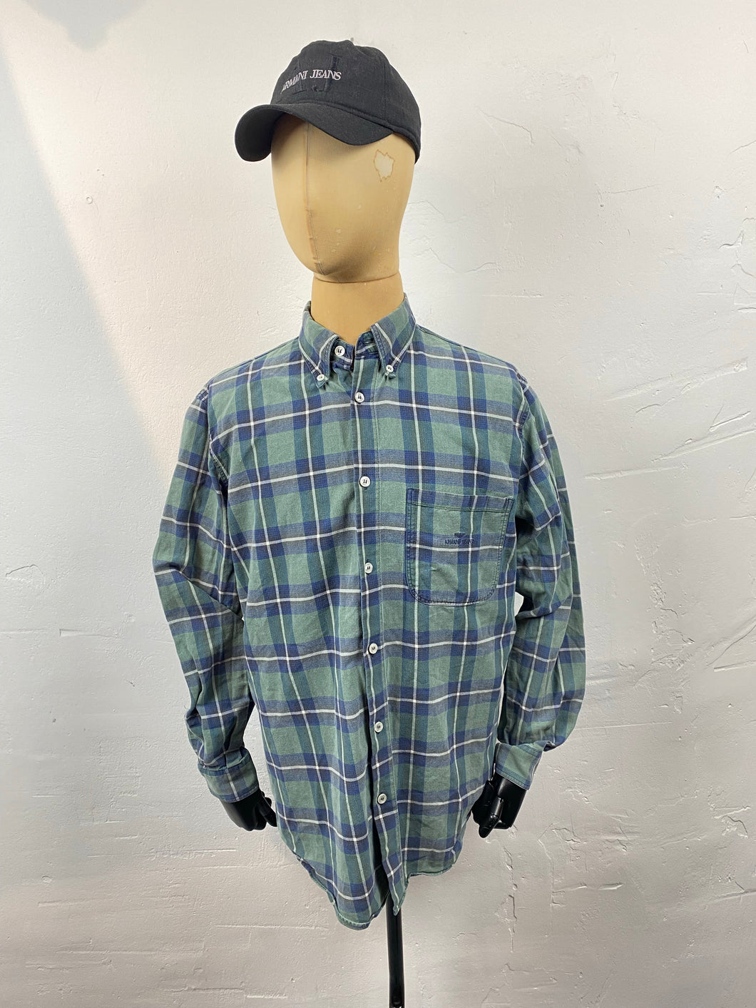 1990s Aj checked shirt green