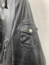 Load image into Gallery viewer, 1970s Leather Biker jacket black
