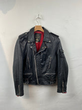 Load image into Gallery viewer, 1970s Leather Biker jacket black
