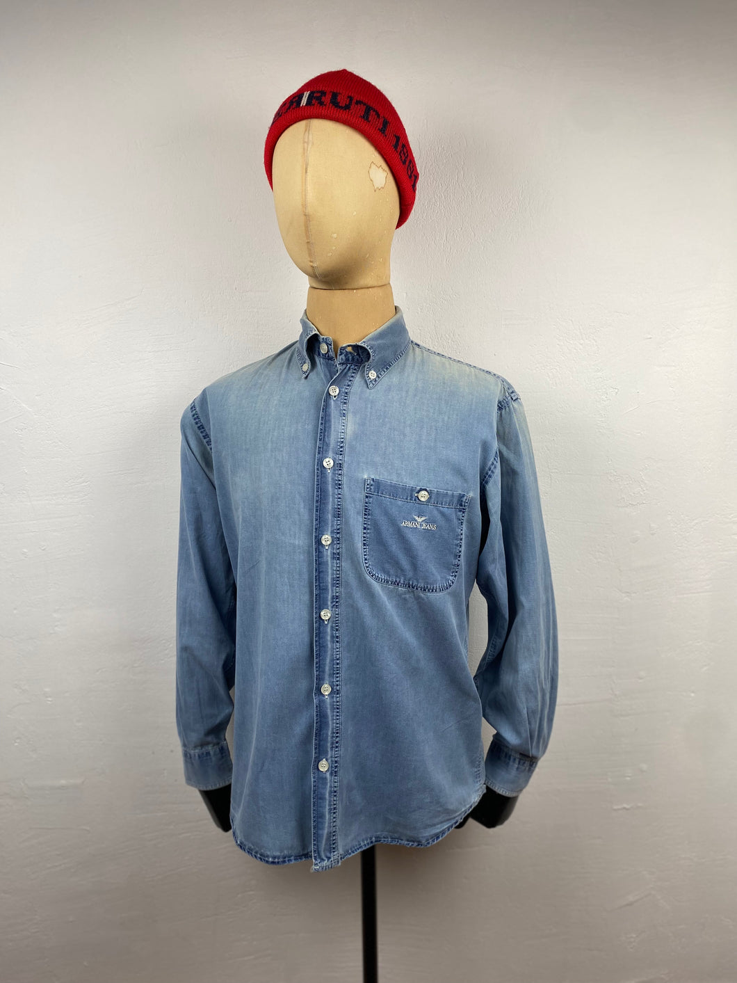 1990s AJ stone wash denim shirt