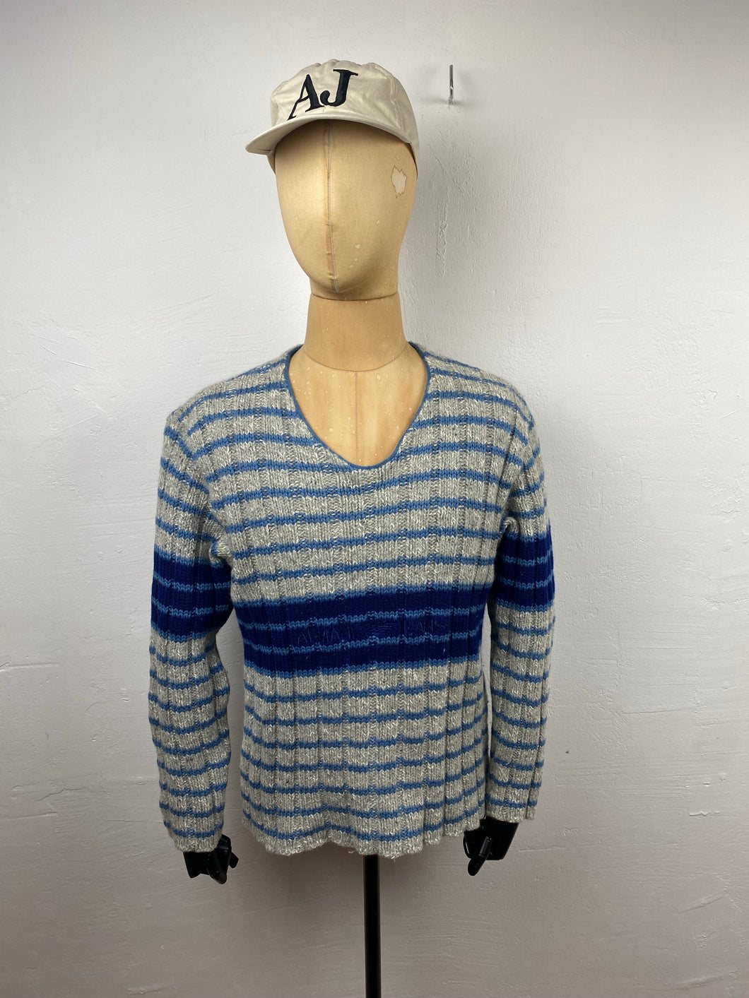 1990s Aj striped jumper blue