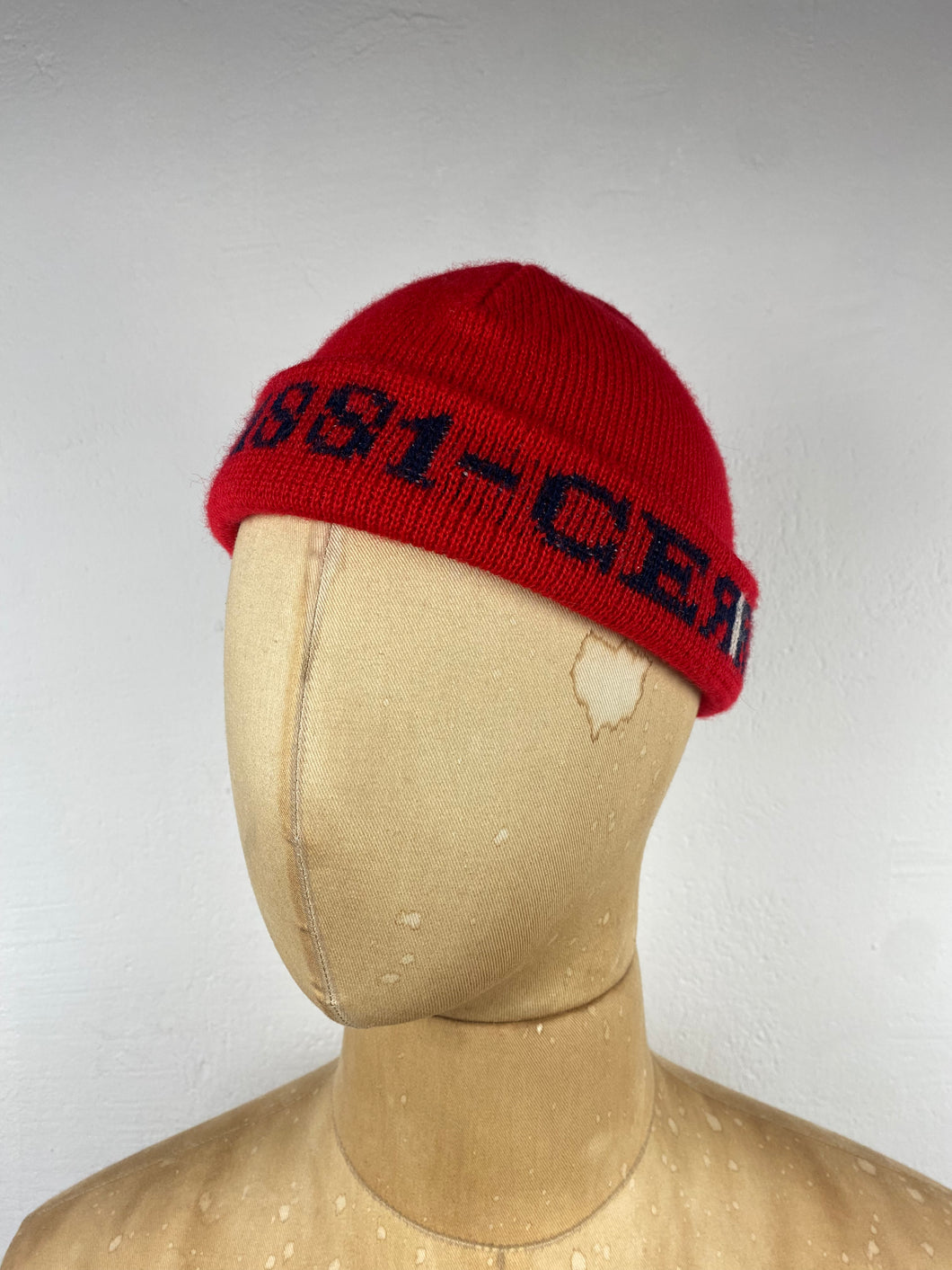 1980s Cerruti beanie red